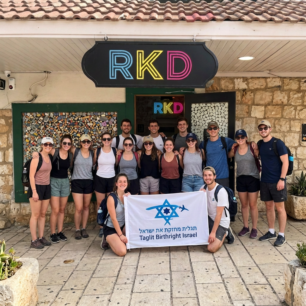 A tour group outside RKD
